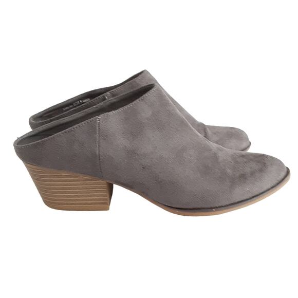 Chinese Laundry Shelbi Suede Mules Block Heel Elephant Gray Womens 8 Ankle Boot - Picture 3 of 11